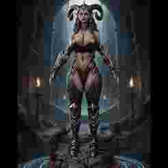 Dungeon Queen: Demon Warrior 3D printable model-Dungeon Queen: Demon Warrior 3D printable model