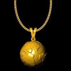 Earth Map pendant charm