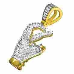 East Side Hand Throwing Signs Diamond Hip Hop Pendant