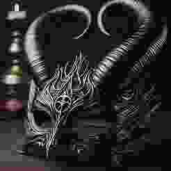 Ebony Devil Masquerade V2 Mask Gothic Horned Fantasy 3D Printable Costume Prop