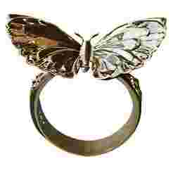 Elegant Butterfly Ring with Gold Finish