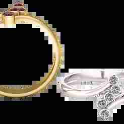 Elegant Five-Stone Split Shank Ring