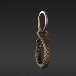 Elegant Minimalist Dragon Tail Keychain - Sculptural Spiral Keyring Design