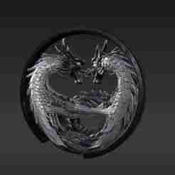 Elegant Symbolic Dragon Pendant - Modern Yin Yang Key Fob Digital STL File