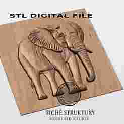 Elephant – 3D STL Model for CNC Carving, Digital Download
