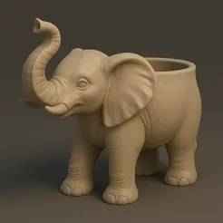 Elephant Planter STL – Cute Animal Flower Pot 3D Model for Printing