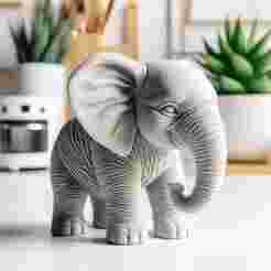 Elephant Showpiece 3D Print – Decorative Statue Figurine Model