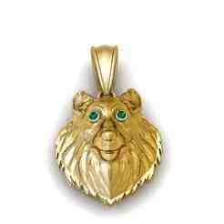 “Emerald-Eyed Lion Pendant
