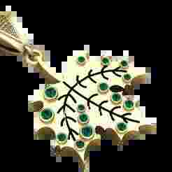 Emerald Leaf Pendant – 3D Printable Jewelry Model