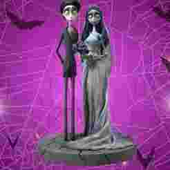 Emily and Victor - Corpse Bride Diorama | 3D Figures