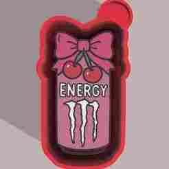 🍒🎀 Energy Can – Freshie, Keychain, Resin & Candle Mold A bold & stylish bow with cherry charm details
