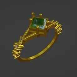 ENGAGEMENT RING-MINIMALIST-LUXURY JEWELRY-STONE PRINCESS CUT