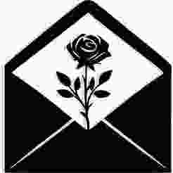 envelope with a rose growing out of the open flap 1 - 2D/3D Wall Art STL+SVG For CNC Router, Plasma, Waterjet, Laser & 3D Printer