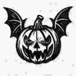Evil Flying Bat Pumpkin Wall Art Home Decor