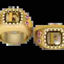 F ALPHABET RING 3D PRINTABLE MODEL
