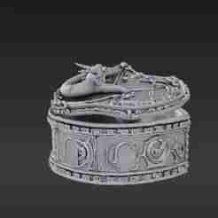 Fantasy Dragon Box with Removable Lid - Heart-Shaped Container