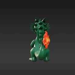 Fantasy Dragon Keychain with Fiery Breath Effect - Detailed Collectible 3D Model