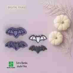 Festive Bat Halloween Polymer Clay Cutters | Digital STL File | 4 Sizes
