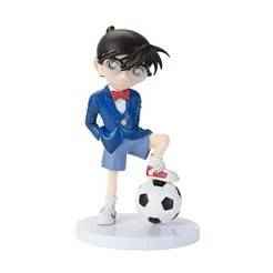 Figurine of Conan Edogawa (Detective Conan) posing with a soccer