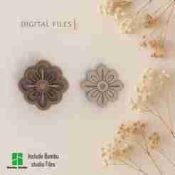 Floral Muse Polymer Clay Cutters | Digital STL File | 4 Sizes