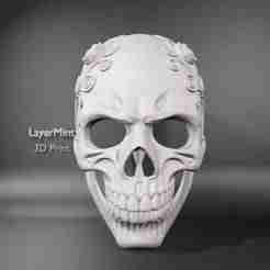 Floral Skull Mask – Gothic Decorative Mask – 3D Printable STL File