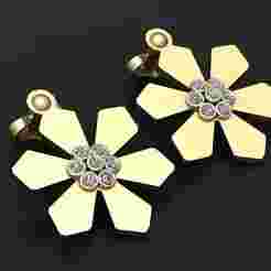 flower gold earring pendant 3d printable model