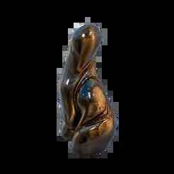 Fluid Bronze Reflection: A Seated Abstract Figure Captures Introspection and Grace, Emphasized by Seamless Lines and Warm, Polished Tones