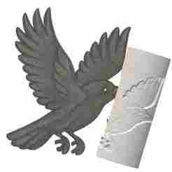 Flying Raven | Debossed Roller for Clay | Gothic Bird 3D Print Design