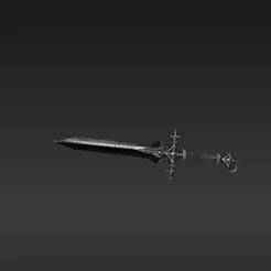 Formidable Fantasy Sword Key Chain - Ornate Blackened Blade Miniature Collectible