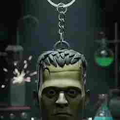 Frankenstein Monster Head Keychain - Gothic Horror Classic - Universal Monsters - Ready to Print