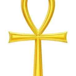 (free 7Hs!)Golden Ankh - Egyptian Symbol of Life