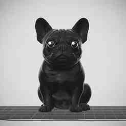 French Bulldog Bubblehead Style – 3D Model