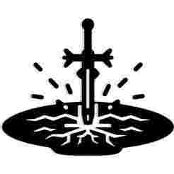 frozen lake with a glowing sword trapped beneath it 3 - 2D/3D Wall Art STL+SVG For CNC Router, Plasma, Waterjet, Laser & 3D Printer