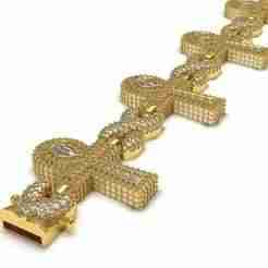 Fully Iced Cross and Infinity Hip Hop Bracelet