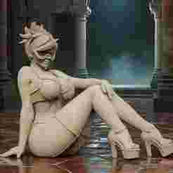 Futuristic Female Hero STL – 3D Printable Statue Model