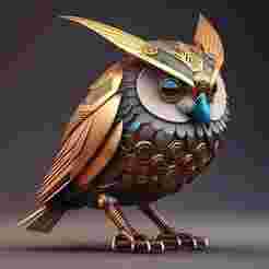 Futuristic mechanical owl