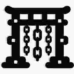 gate with chained symbols forming the lock 1 - 2D/3D Wall Art STL+SVG For CNC Router, Plasma, Waterjet, Laser & 3D Printer