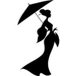 Geisha silhouette holding an open umbrella 4 - 2D/3D Wall Art STL+SVG For CNC Router, Plasma, Waterjet, Laser & 3D Printer