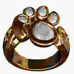 Gemstone Dog Paw Ring