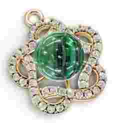 Gemstone Locket with Large Center Pearl