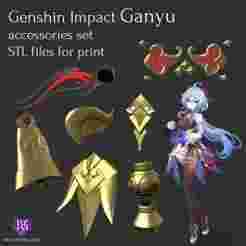 Genshin Impact Ganyu accessories set STL files for print