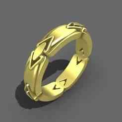 Geometric Arrow Link Ring - STL FILE