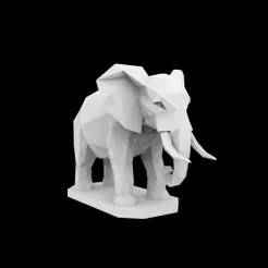Geometric Elephant Sculpture 3D Printable Model