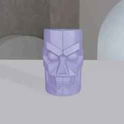 Geometric Skull Keychain