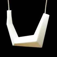 Geometric Square Tube Pendant Minimalist 3D Printed Necklace STL Modern Jewelry Design
