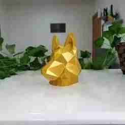 German Shepherd Low Poly Bust