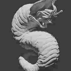 Giant Mutant Worm - Monster 3D Sculpture for STL Printing