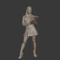 Girl with Notes 3D Model
