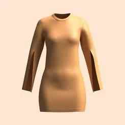 Girls Cut Sleeve Dress | Marvelous / Clo3d / obj / fbx