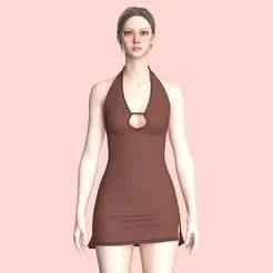 Girls Midi Dress V2 | Marvelous / Clo3d / obj / fbx